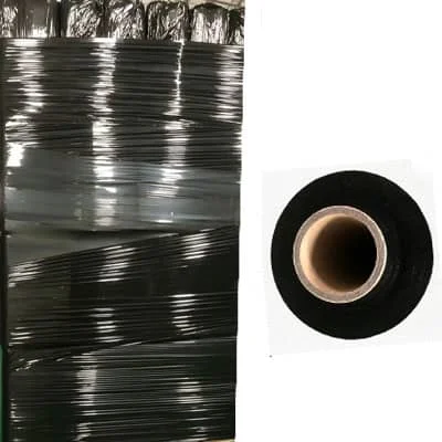 Black stretch wrap roll for pallet packaging