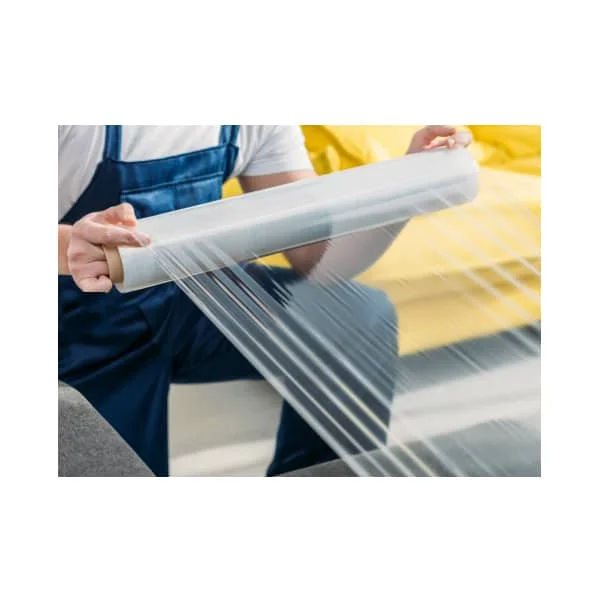 Furniture securely wrapped with JYE stretch film for storage and transportation