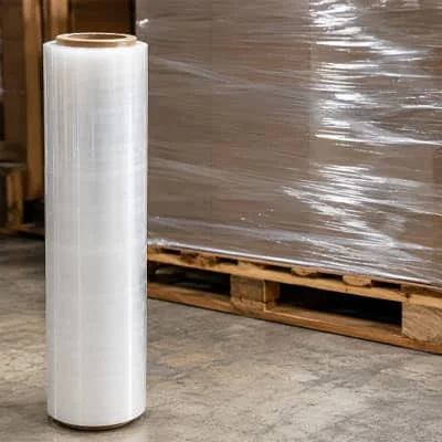 Different stretch film thickness options for heavy pallet wrapping